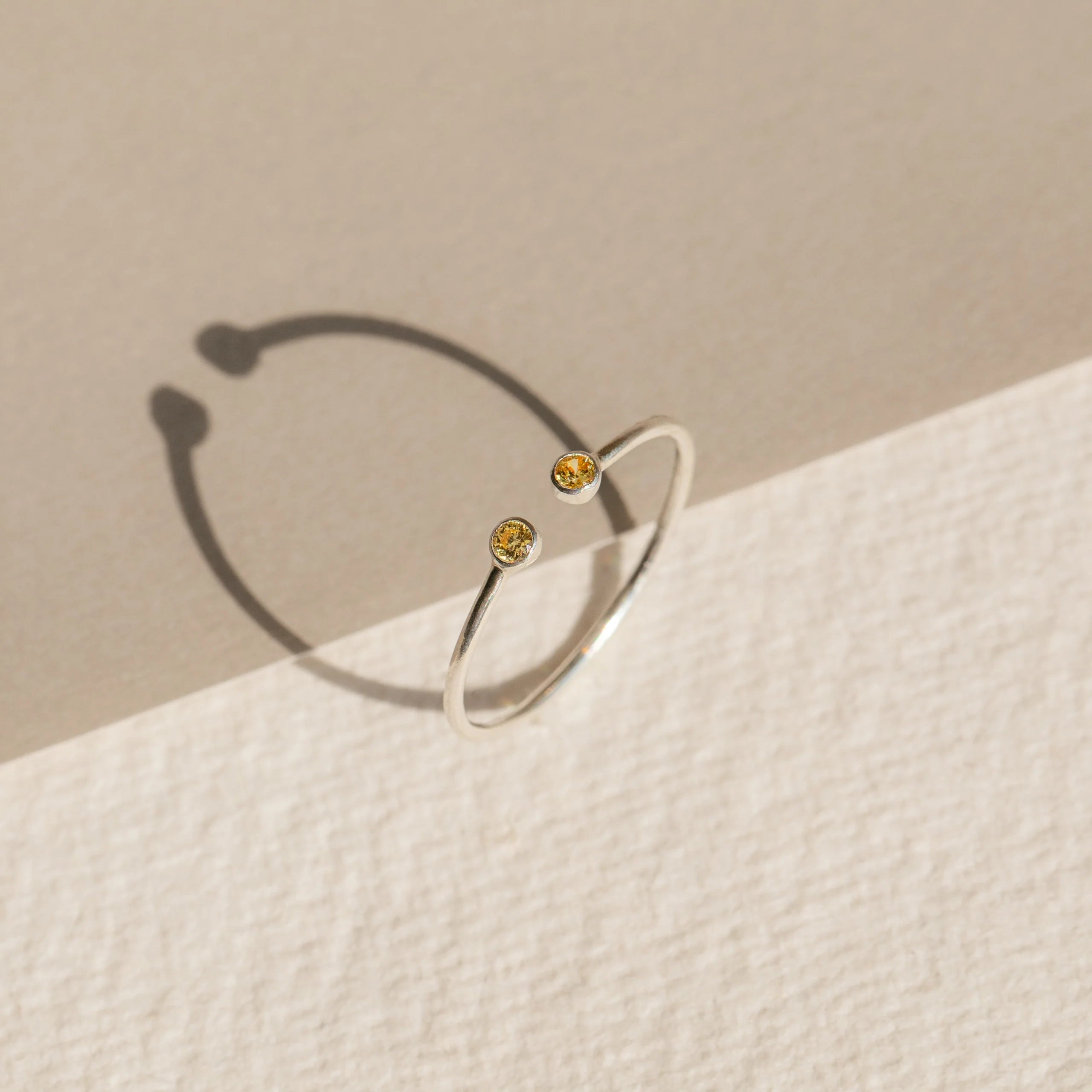 Tiny Dual Birthstone Ring Silver 18K Gold Plated