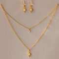 Opal Star Charm Necklace & Earrings Set Silver 18K Gold Plated