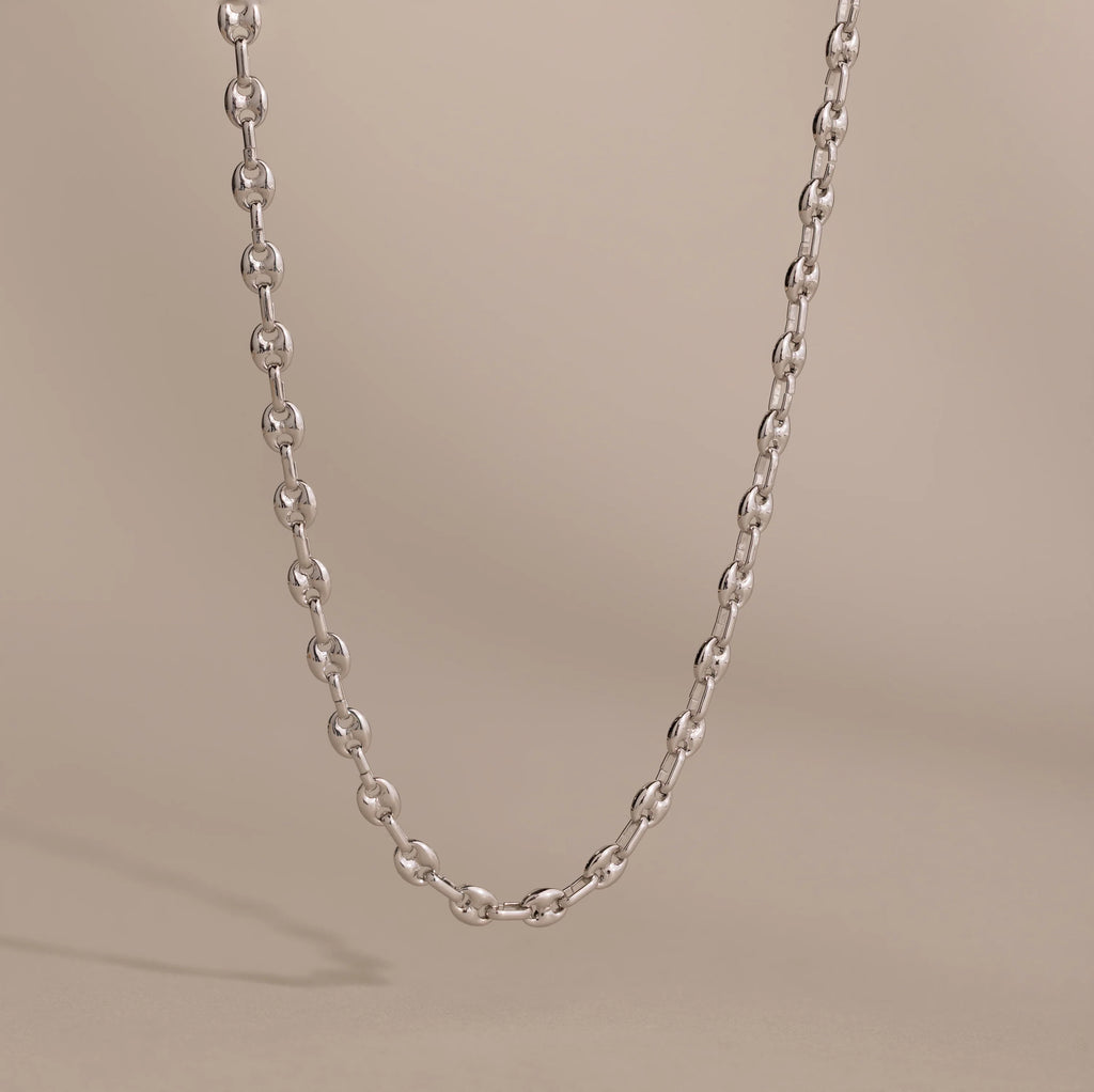 Mini Mariner Chain Necklace Silver 18K Gold Plated