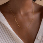 Sideways Initial Heart Necklace Silver 18K Gold Plated