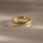 Ribbed Name Ring Silver 18K Gold Plated