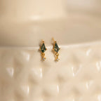 Agate Kite Drop Earrings Silver 18K Gold Plated