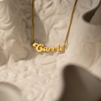 Groovy Name Box Chain Necklace Silver 18K Gold Plated