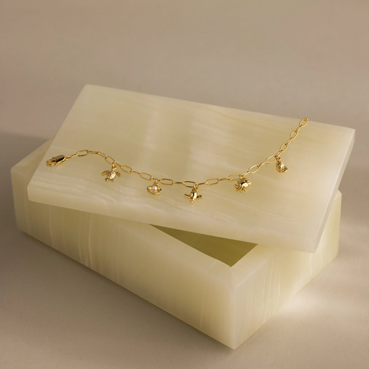 Seaside Charm Bracelet Silver 18K Gold Plated