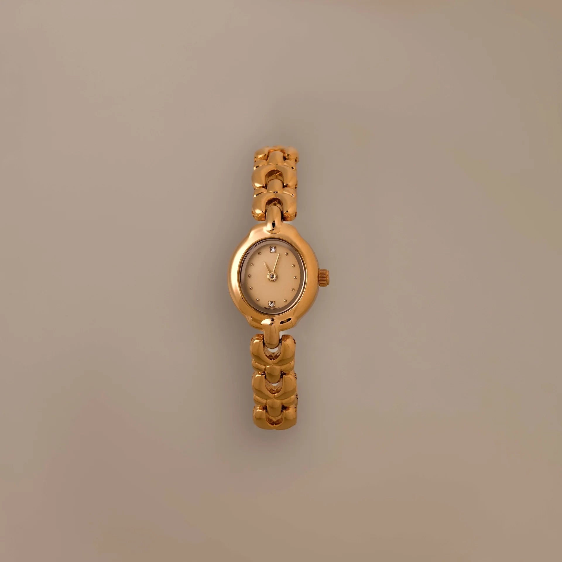 Petite Oval Link Timepiece Silver 18K Gold Plated
