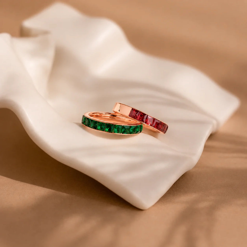 Birthstone Inlay Band Ring