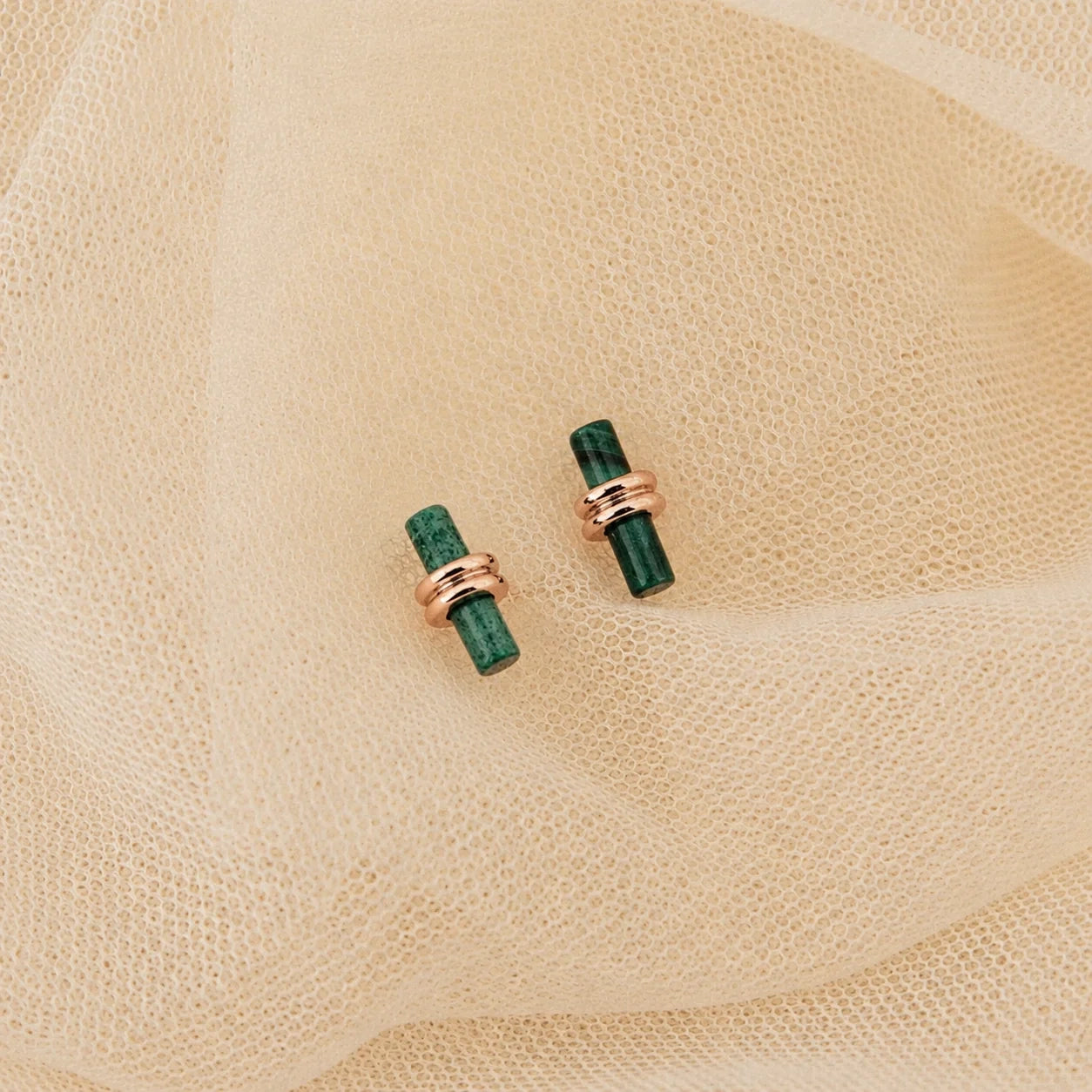 Malachite Bar Studs