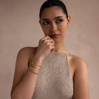 Duo Knot Bangle Silver 18K Gold Plated