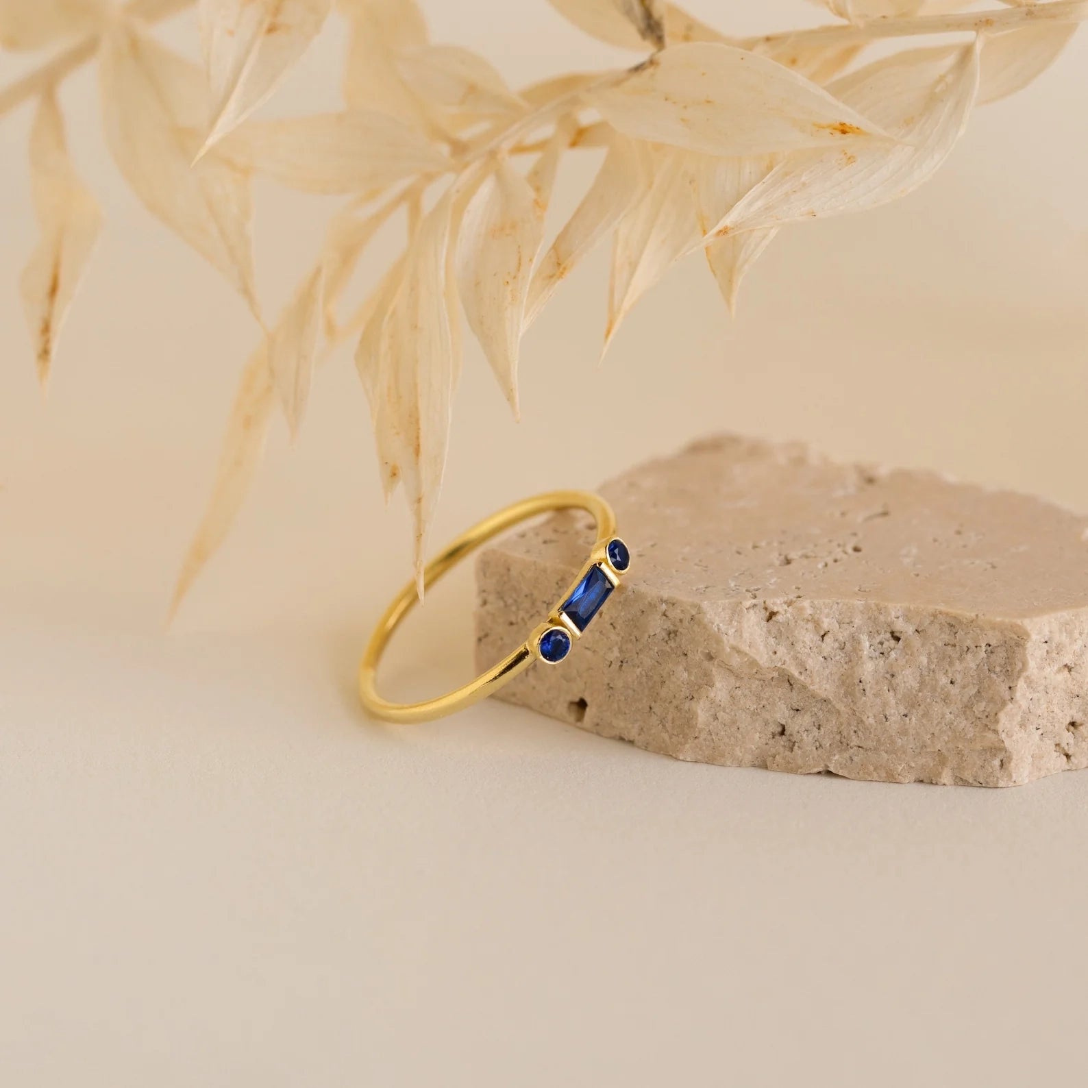 Morse Code Birthstone Ring Silver 18K Gold Plated