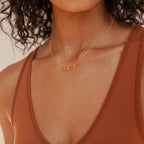 Linked Pendant Necklace Silver 18K Gold Plated