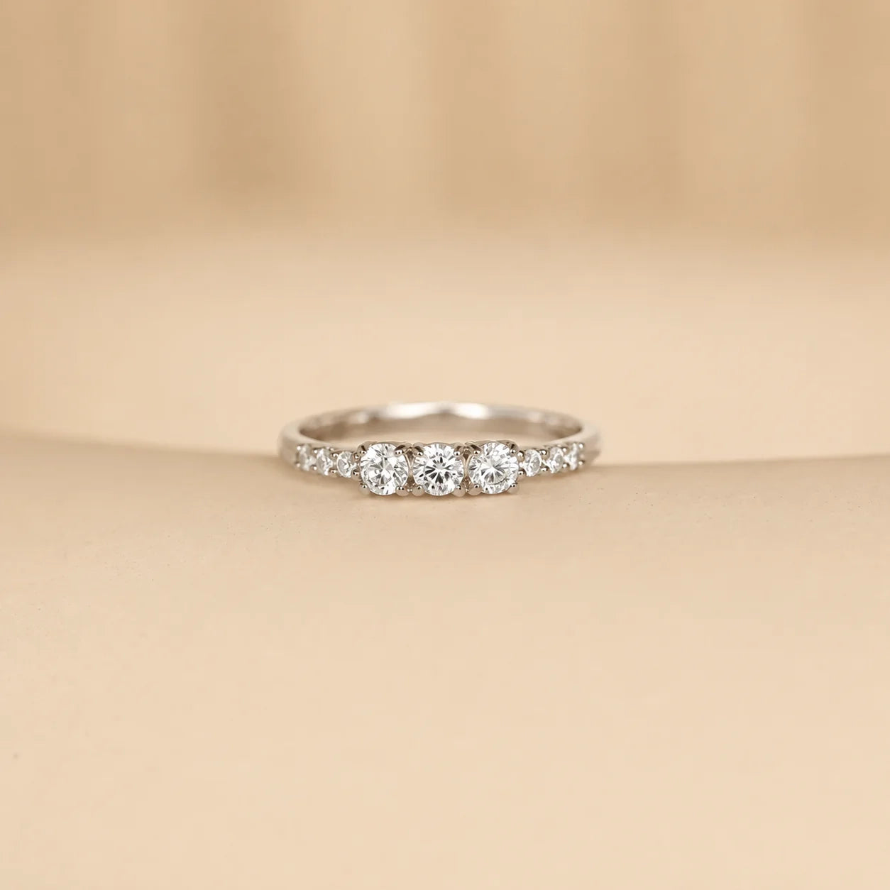 The Pave Triple Birthstone Eternity Ring