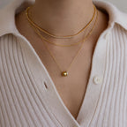 Pave Duo Circle Necklace Silver 18K Gold Plated