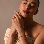 Jade Hand Chain Bracelet Silver 18K Gold Plated