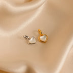 Mother of Pearl Heart Charm Silver 18K Gold Plated