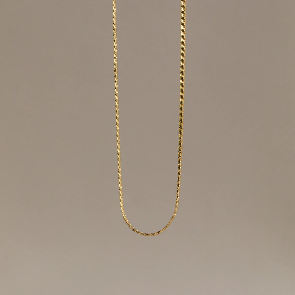 Men's Snake Chain Necklace Silver 18K Gold Plated