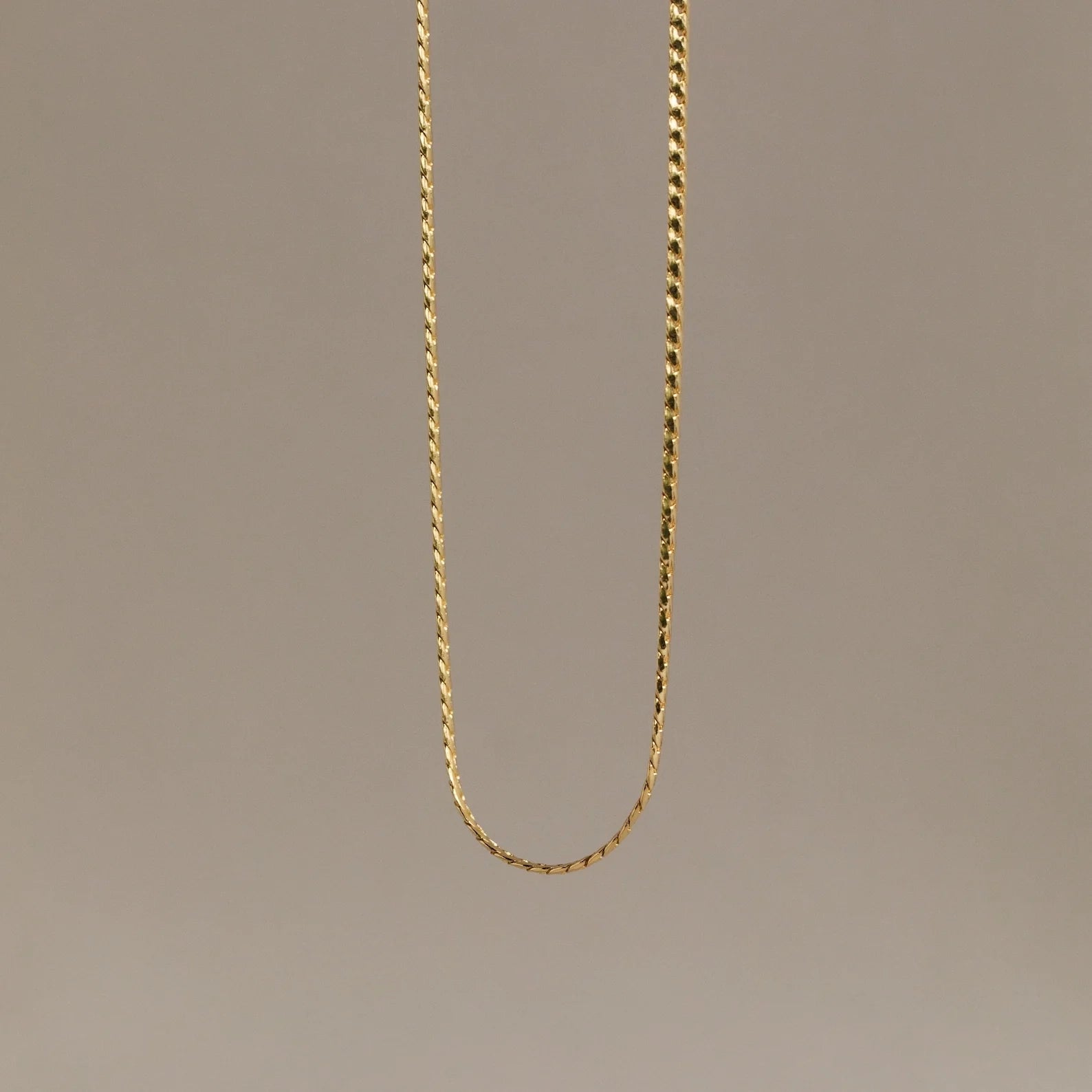 Men's Snake Chain Necklace Silver 18K Gold Plated