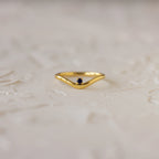 Sapphire Curved Band Ring Silver 18K Gold Plated