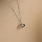 Malachite & Moonstone Necklace Silver 18K Gold Plated