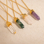 Amethyst Quartz Necklace Silver 18K Gold Plated