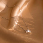 Toi et Moi Diamond Necklace Silver 18K Gold Plated