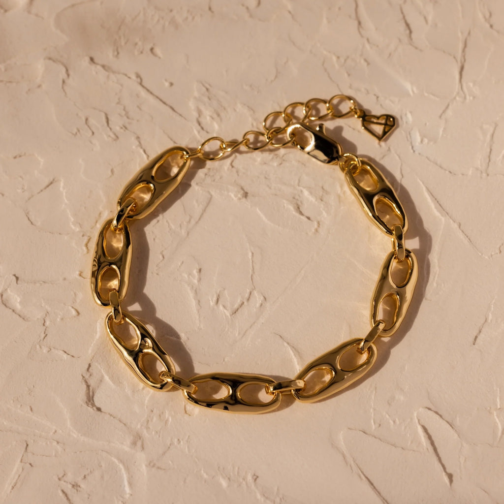 Organic Mariner Chain Bracelet Silver 18K Gold Plated