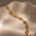 Clover Station Bracelet Silver 18K Gold Plated