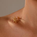 Open Duo Starfish Ring Silver 18K Gold Plated