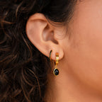 Black Onyx Hoops Bundle Silver 18K Gold Plated