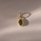 Teardrop Peridot Charm Silver 18K Gold Plated