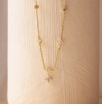 Ivy Diamond Station Necklace Silver 18K Gold Plated