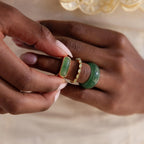 Marquise Jade Ring Silver 18K Gold Plated