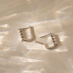Rayne Pearl Link Earrings Silver 18K Gold Plated