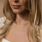 Butterfly Name Box Chain Necklace Silver 18K Gold Plated