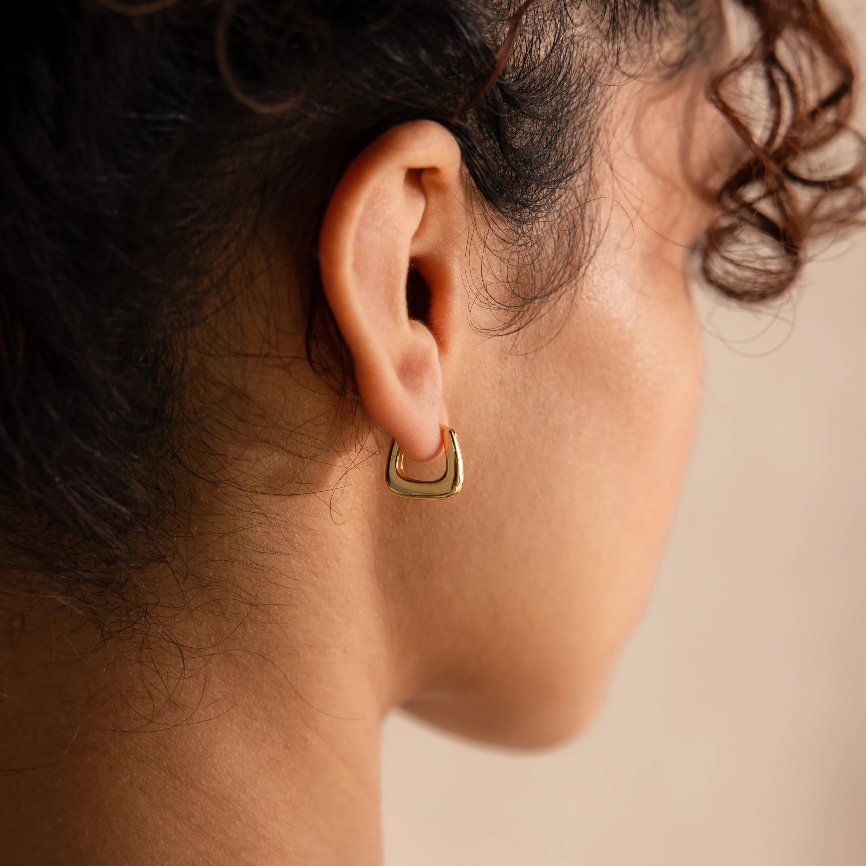 Bold Geometric Hoops Silver 18K Gold Plated