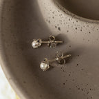 Raindrop Pearl Onyx Studs Silver 18K Gold Plated