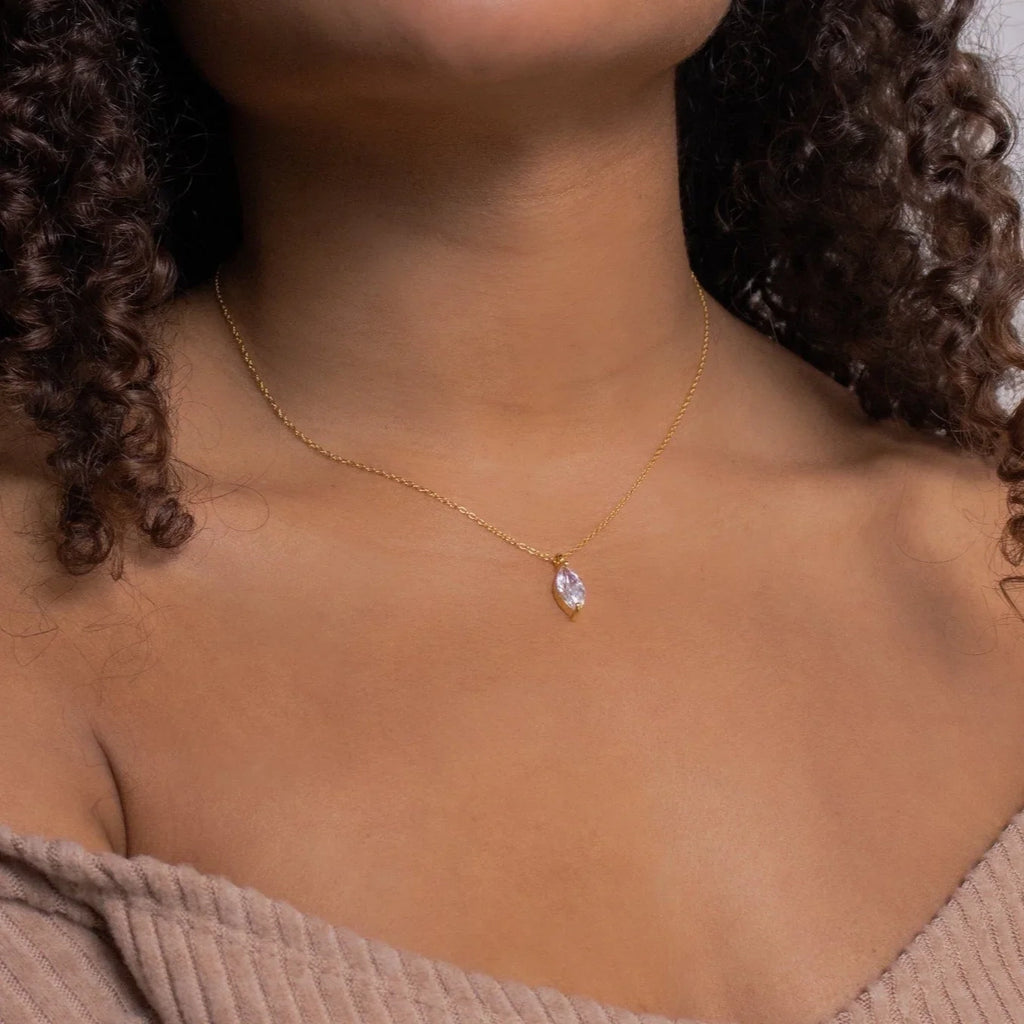 Elegant Romance: Athens Marquise Diamond Necklace