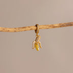 Diamond Banana Pavé Clasp Charm Silver 18K Gold Plated