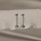 Agate Diamond Earrings Silver 18K Gold Plated