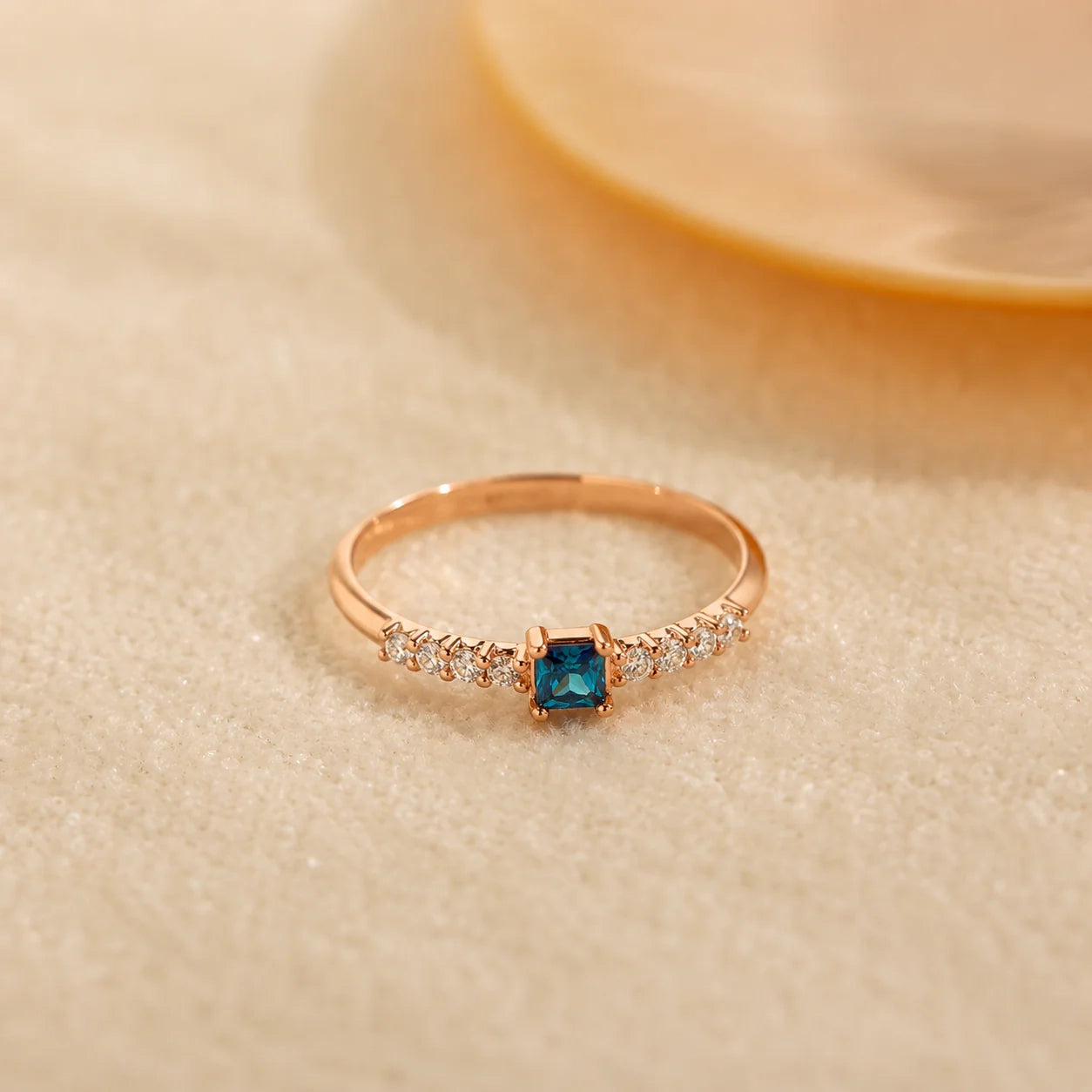 Regal Radiance: The Pave Princess Birthstone Ring