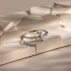 Harlow Diamond Ring Silver 18K Gold Plated