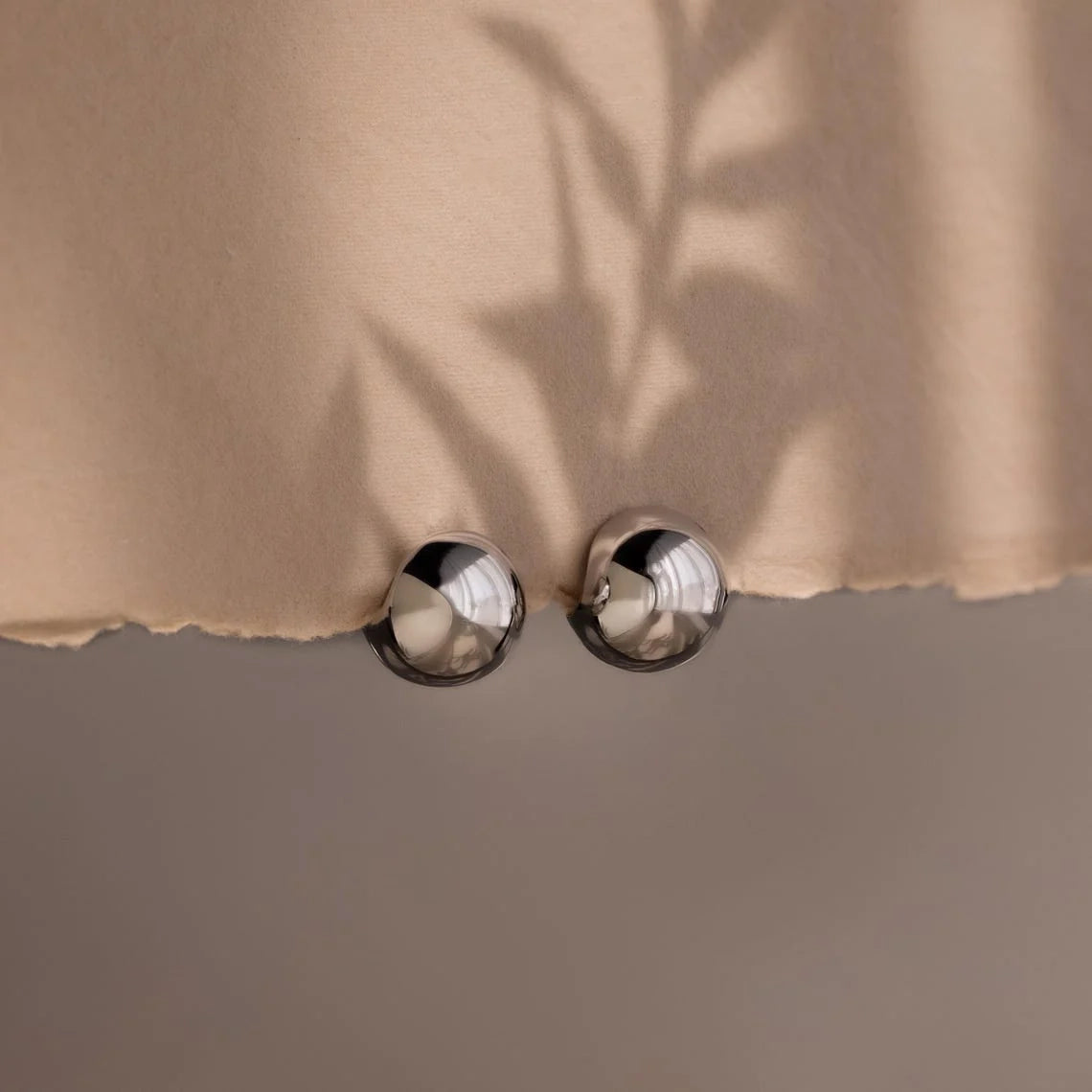 Chunky Ball Hoops Silver 18K Gold Plated
