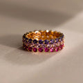 Lace Eternity Alexandrite Ring Silver 18K Gold Plated