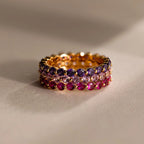 Lace Eternity Alexandrite Ring Silver 18K Gold Plated
