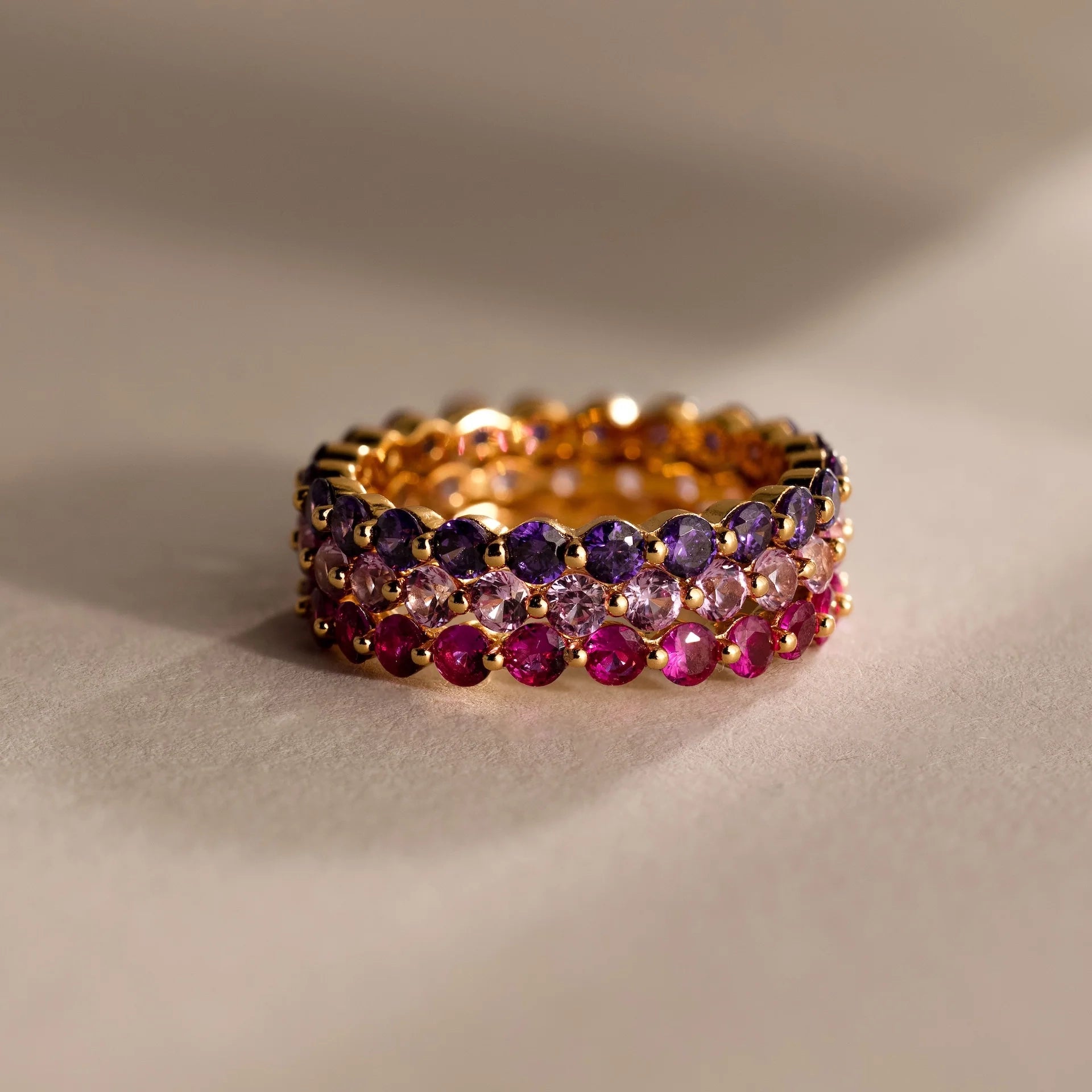 Lace Eternity Alexandrite Ring Silver 18K Gold Plated