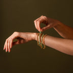 Beaded Jade Rolo Clasp Bracelet Silver 18K Gold Plated