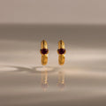 Ribbed Ruby Huggies Silver 18K Gold Plated