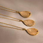 Fingerprint Teardrop Pendant Necklace Silver 18K Gold Plated