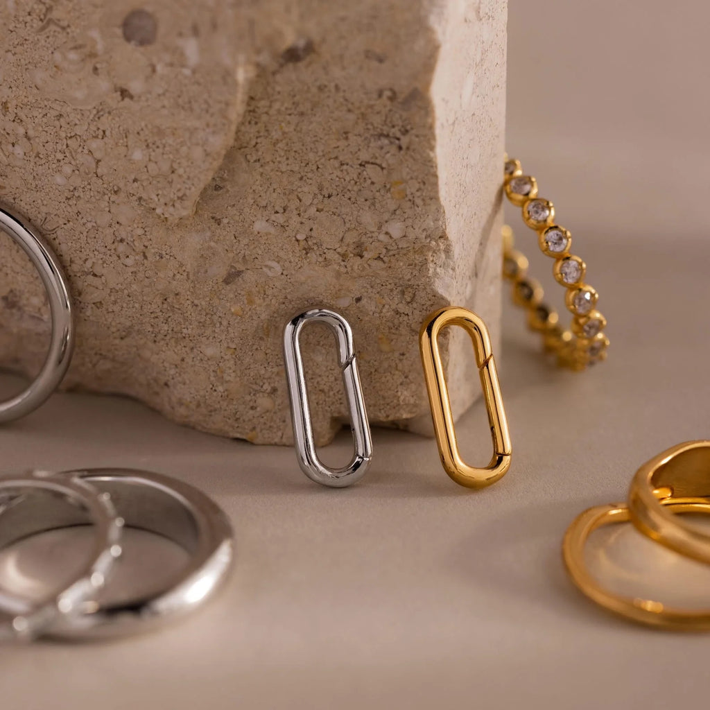 Multipurpose Mixed Metal Clasp Set Silver 18K Gold Plated