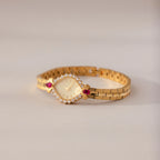 Art Deco Ruby Timepiece Silver 18K Gold Plated