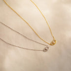 Amaryllis Pave Evil Eye Necklace Silver 18K Gold Plated